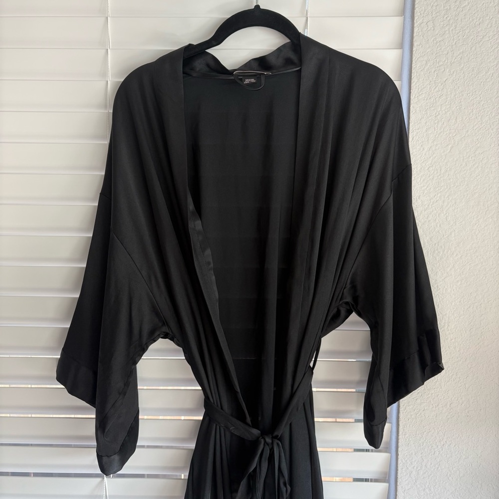 Black Satin Robe